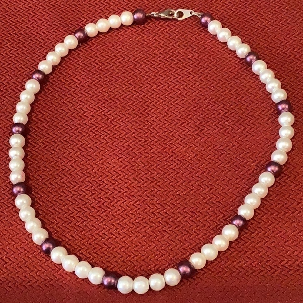 14 inch choker Faux pearl lobster claw necklace